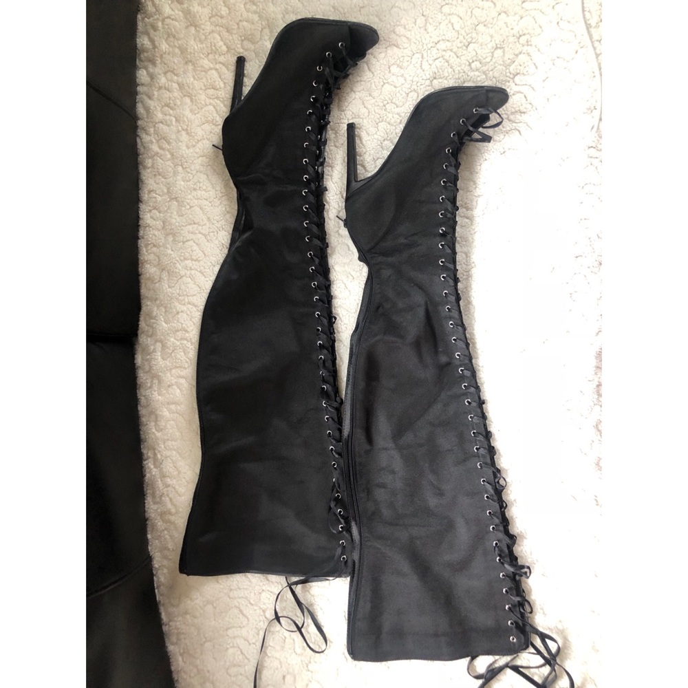 Satin knee high boots size 7.5